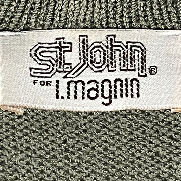 St John Vintage Cardigan Sweater Long Duster Santana Knit Gathered Sleeve Medium - Picture 2 of 10